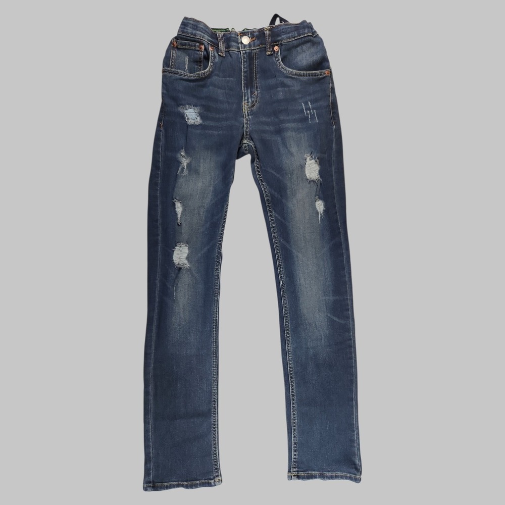 Levi's 511 Slim Jeans Boys Size 16 Reg 28x30 Distressed Ripped Blue Denim Pants